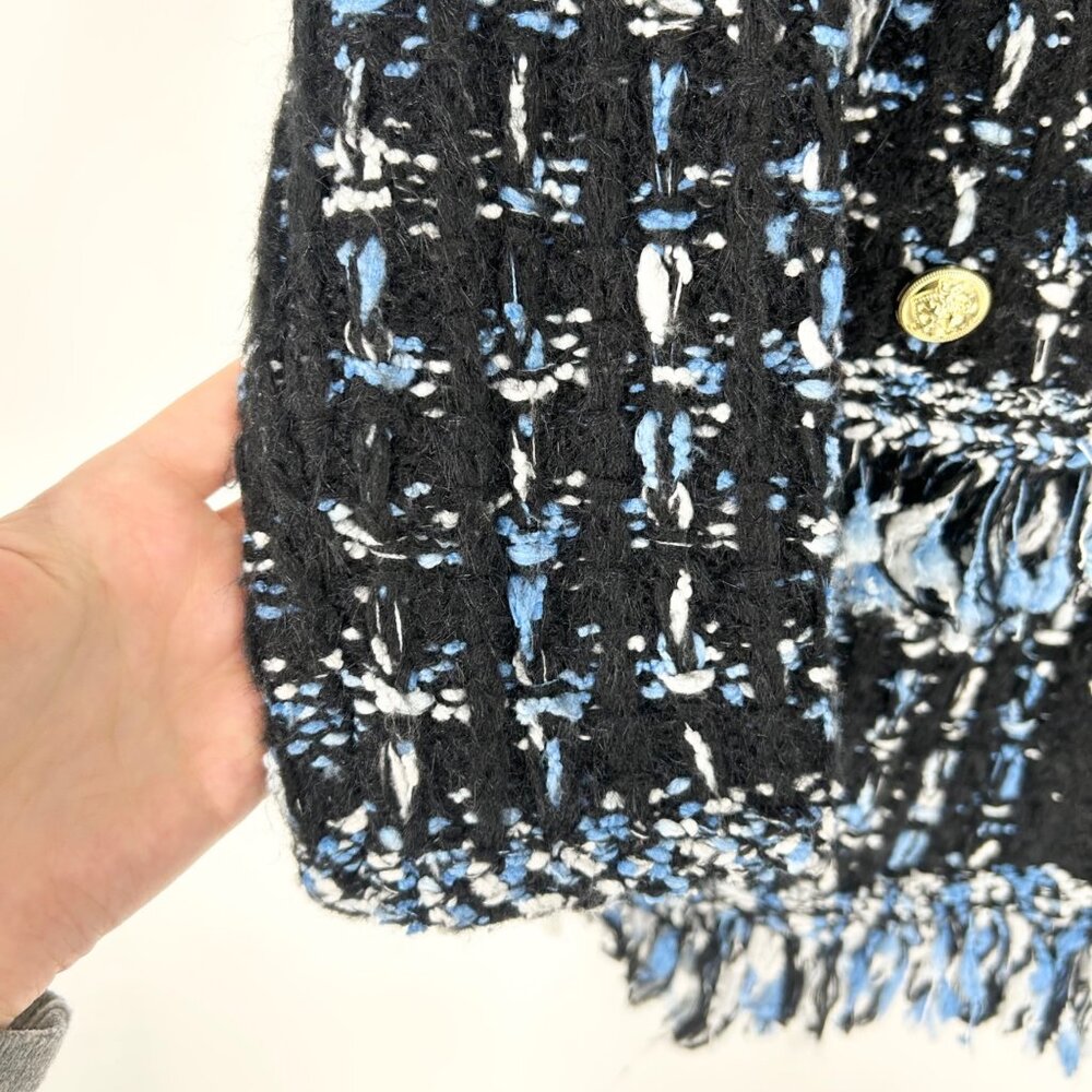 NWT Anthropologie Tweed Fringe Cardigan XS - Picture 5 of 10
